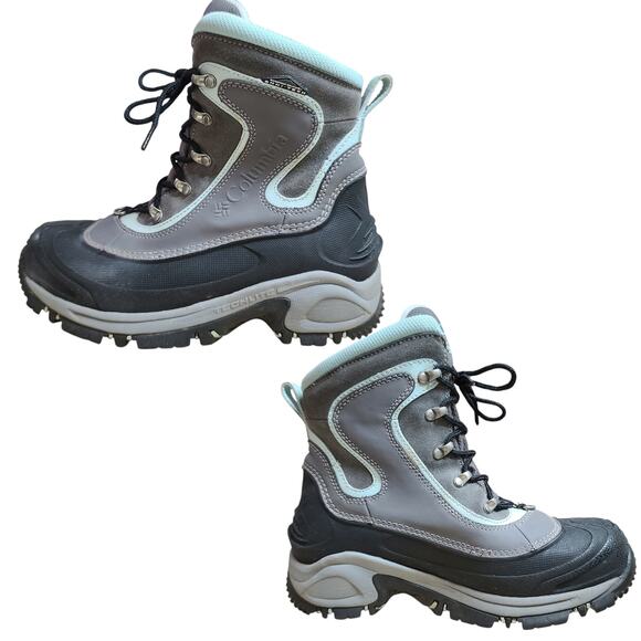 Columbia Bug a Boot Blue Gray Mid Lace Up Thinsulate Waterproof Boots Women's 9 - Picture 1 of 6